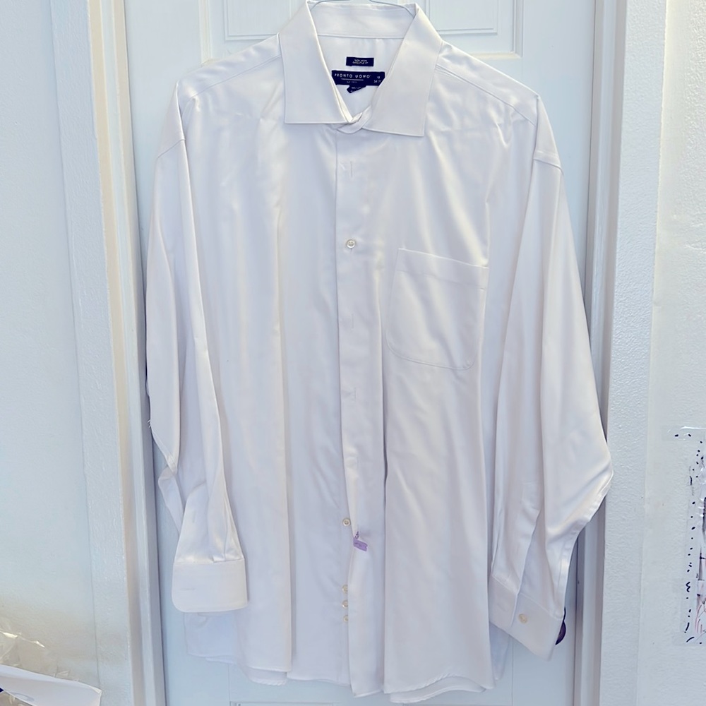 Pronto Uomo regular cuff dress shirt 18 34/35 100% Cotton